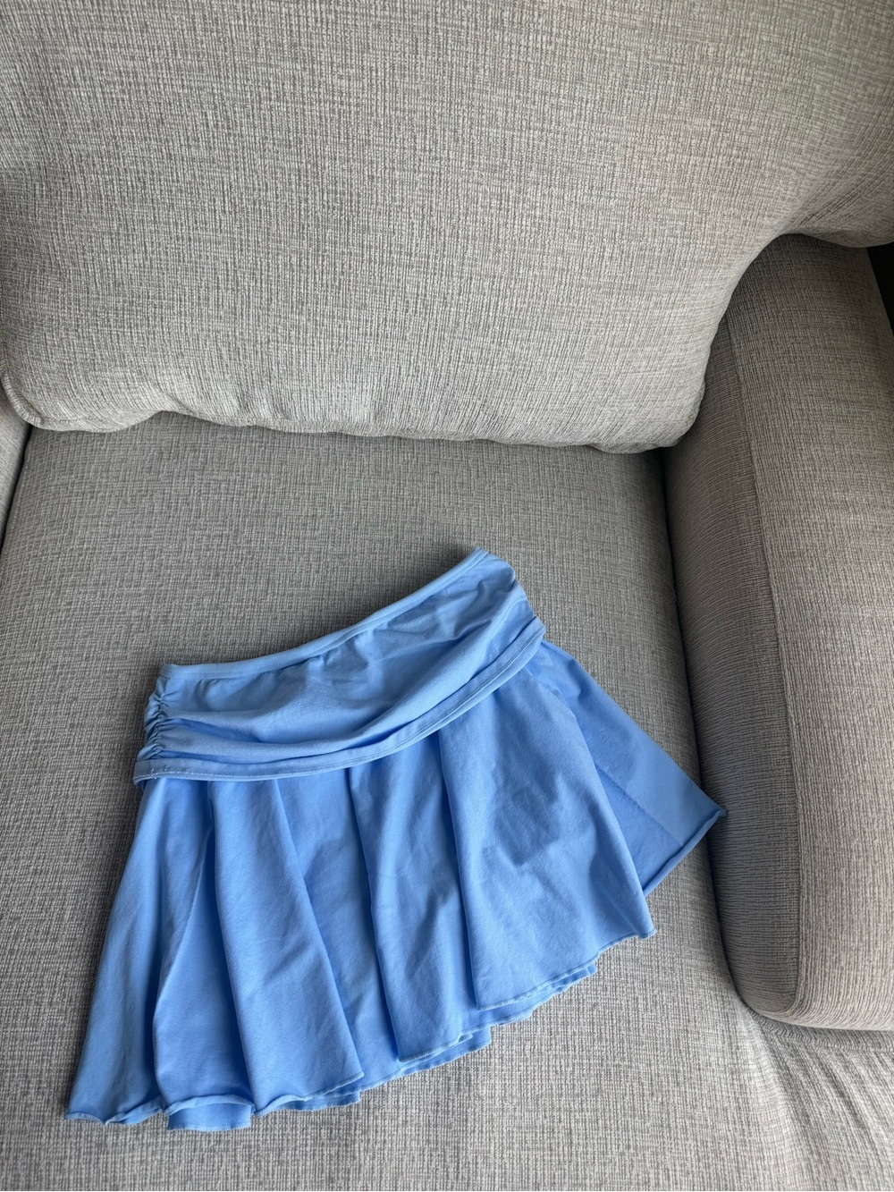 Light Blue Women’s Athletic Skort with Flared Skirt Overlay